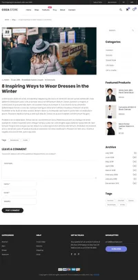 coza-store mini website template desktop screenshot