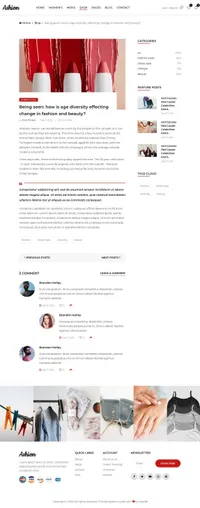 ashion mini website template desktop screenshot