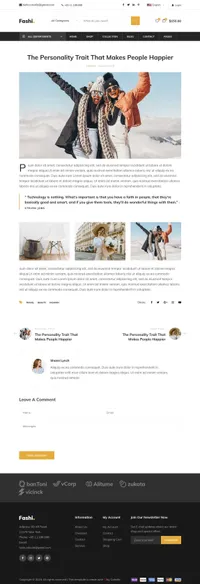 fashi mini website template desktop screenshot