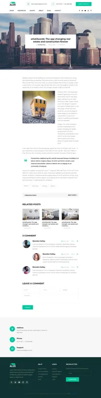 aler mini website template desktop screenshot