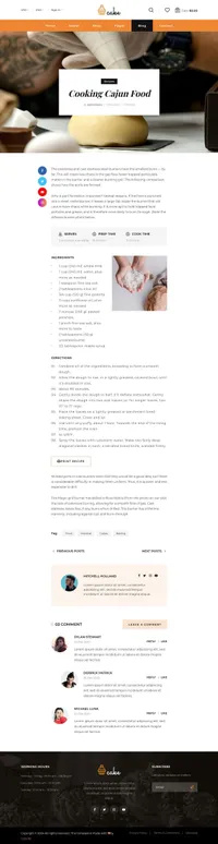 cake mini website template desktop screenshot