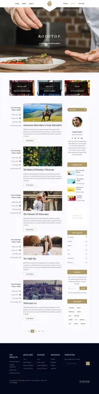 rooftop mini website template desktop screenshot
