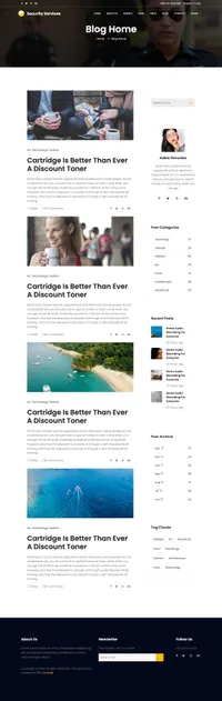 security mini website template desktop screenshot