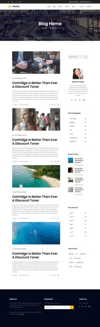 industry mini website template desktop screenshot