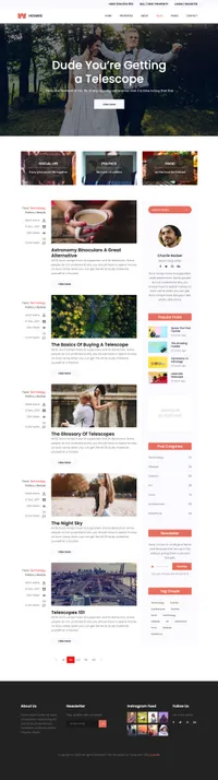 holmes mini website template desktop screenshot