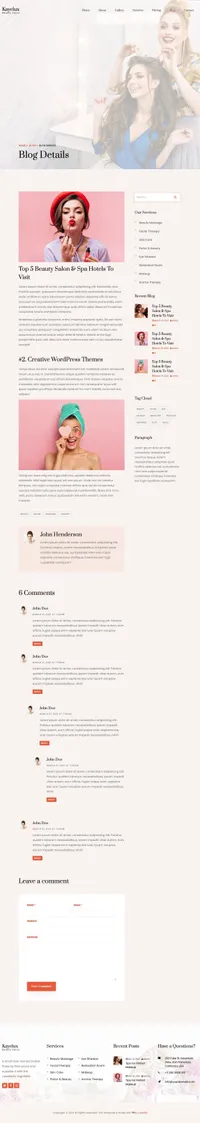 kayelux mini website template desktop screenshot