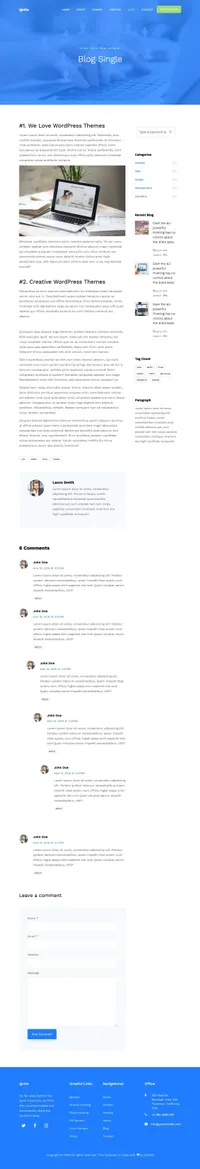 ignite mini website template desktop screenshot