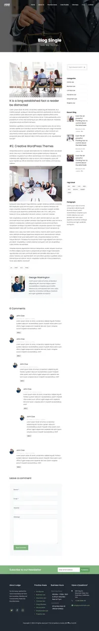 judge mini website template desktop screenshot