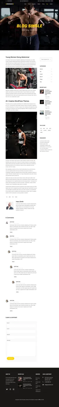 endurance mini website template desktop screenshot
