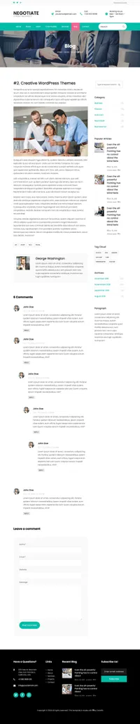 negotiate mini website template desktop screenshot