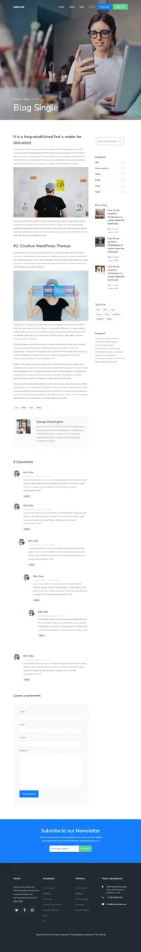 jobportal mini website template desktop screenshot