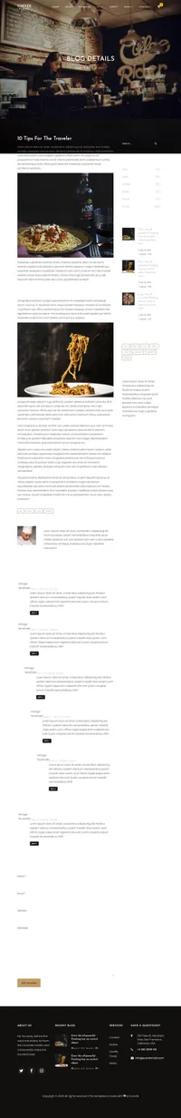 coffee mini website template desktop screenshot
