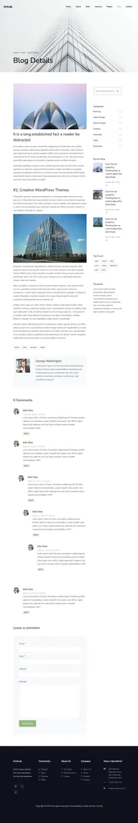 archlab mini website template desktop screenshot