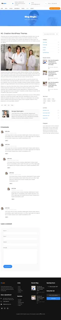 drcare mini website template desktop screenshot