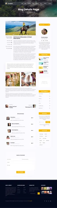 travel mini website template desktop screenshot