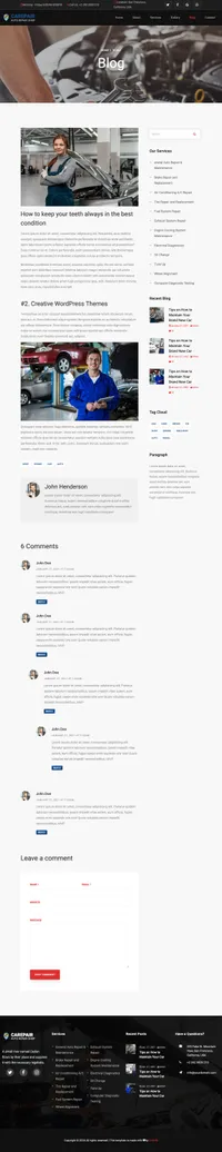 carepair mini website template desktop screenshot