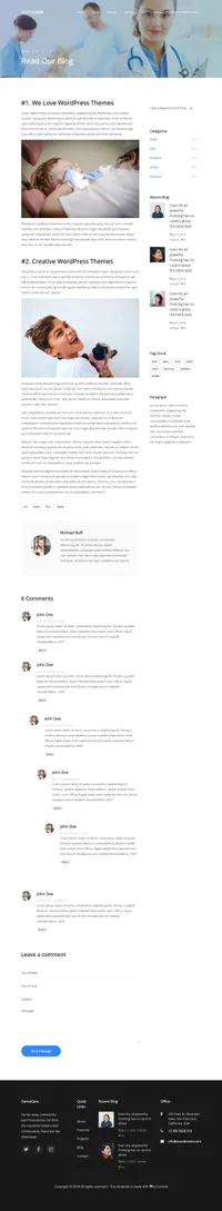 dentacare mini website template desktop screenshot