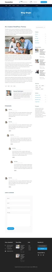 consulotion mini website template desktop screenshot