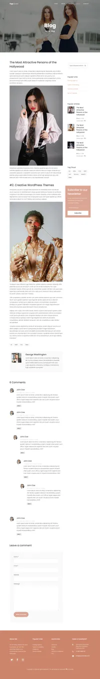 topmodel mini website template desktop screenshot