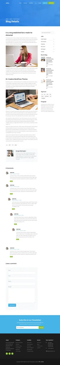 jobpro mini website template desktop screenshot