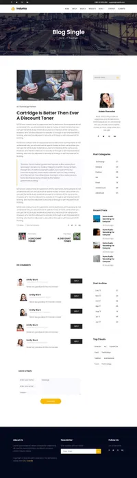 industry mini website template desktop screenshot