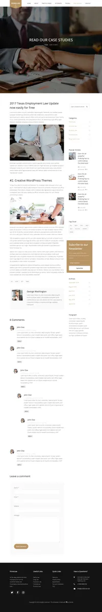 primelaw mini website template desktop screenshot