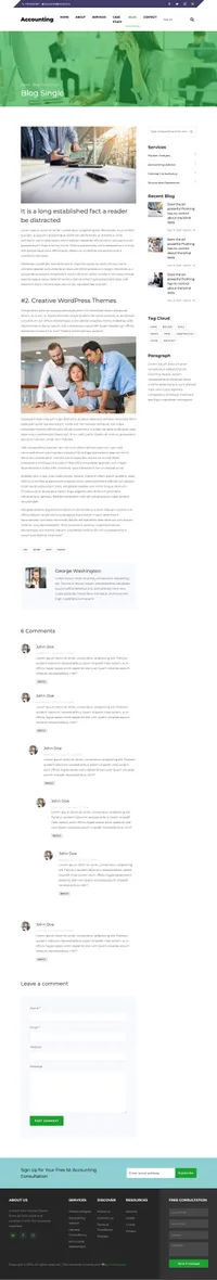 accounting mini website template desktop screenshot