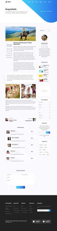 appru mini website template desktop screenshot
