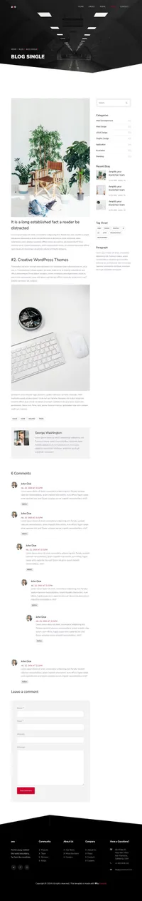 avo mini website template desktop screenshot