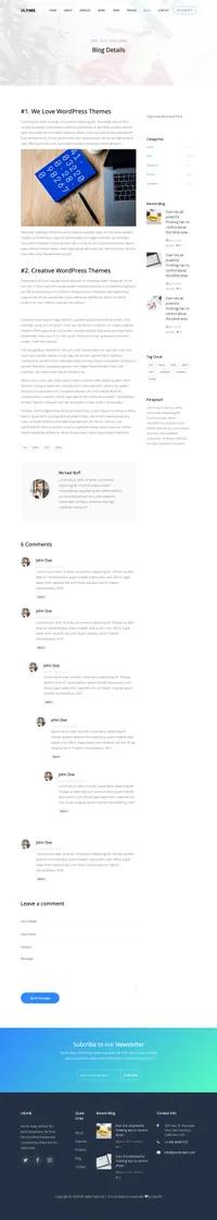 ultim8 mini website template desktop screenshot