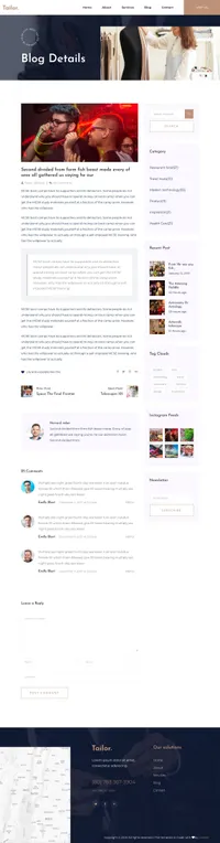 tailor mini website template desktop screenshot