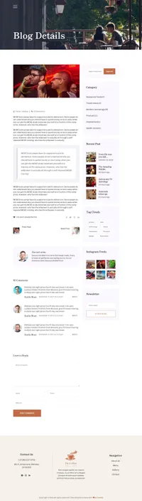 decoffee mini website template desktop screenshot