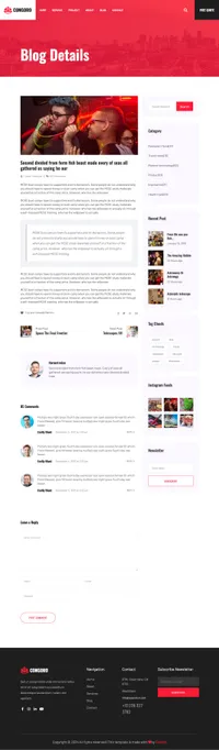 congoro mini website template desktop screenshot