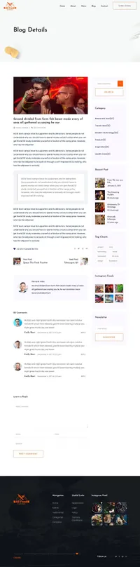 allfood mini website template desktop screenshot