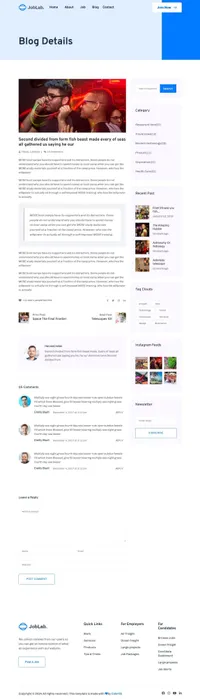 joblab mini website template desktop screenshot
