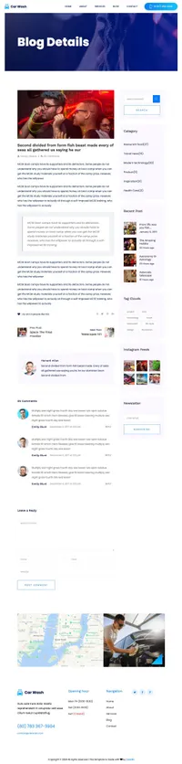 carwash mini website template desktop screenshot