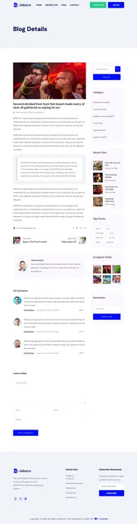 jobsco mini website template desktop screenshot
