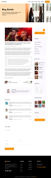 thestartup mini website template desktop screenshot