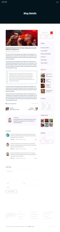 archi mini website template desktop screenshot