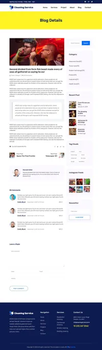 cleaningservice mini website template desktop screenshot
