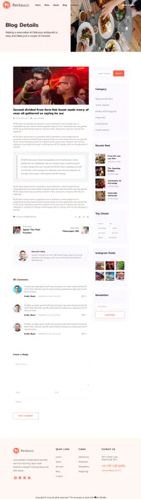 restauco mini website template desktop screenshot