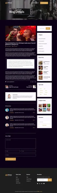 belara mini website template desktop screenshot