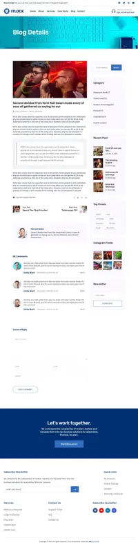 itlock mini website template desktop screenshot