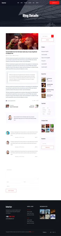 theinterior mini website template desktop screenshot