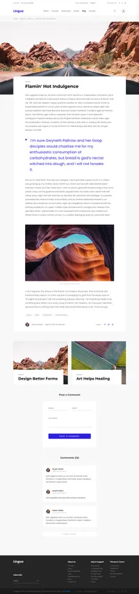 lingua mini website template desktop screenshot