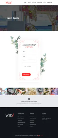 wed mini website template desktop screenshot