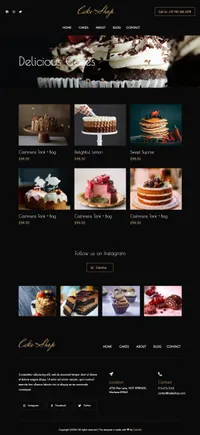 cakeshop mini website template desktop screenshot