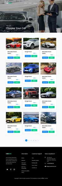 carbook mini website template desktop screenshot