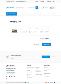 onetech mini website template desktop screenshot