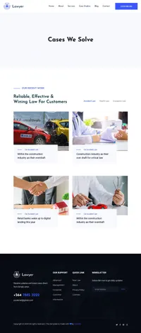 thelawyer mini website template desktop screenshot